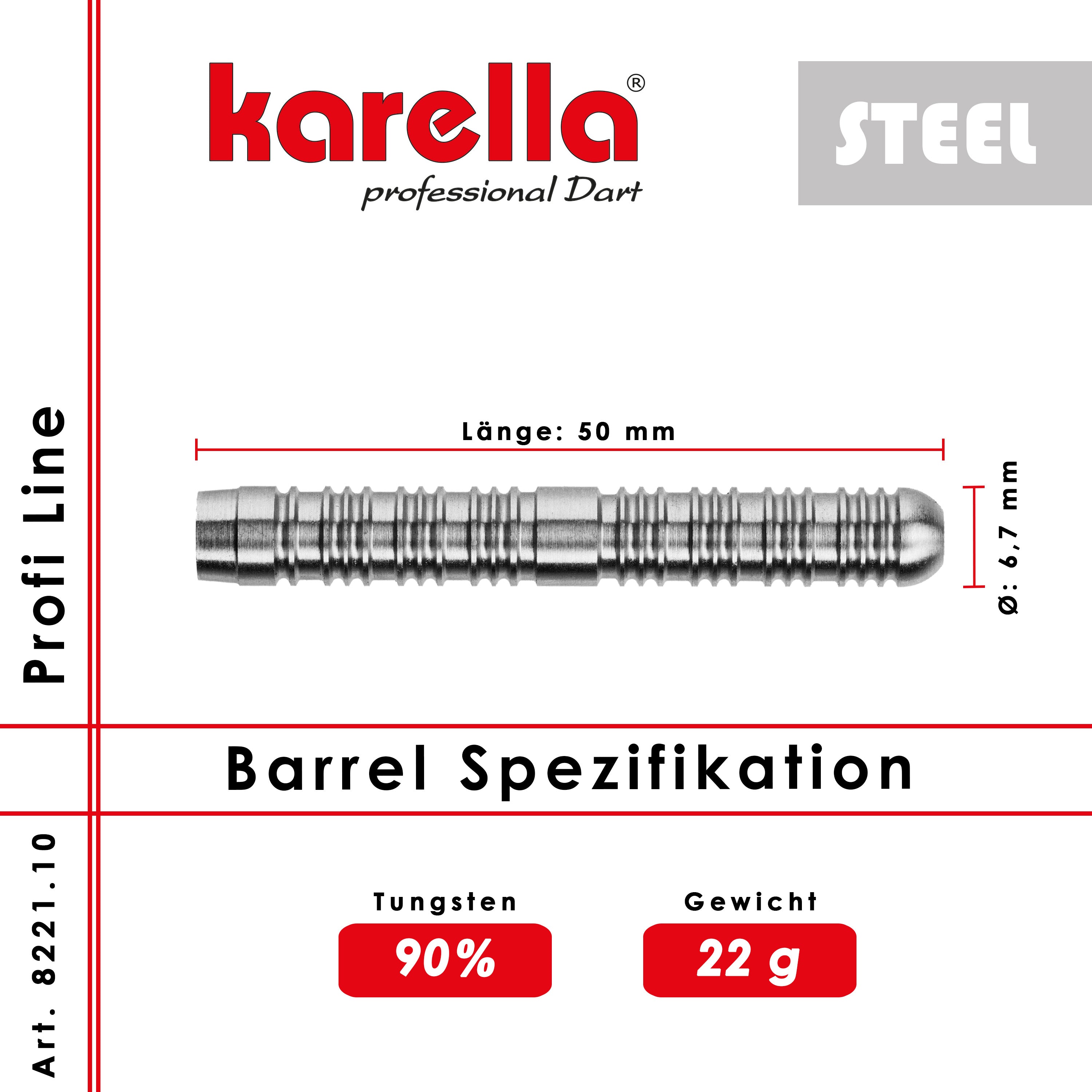 Steelbarrel Karella Profi Line 90% Tungsten PL -10 22 g Steelbarrel Karella Profi Line 90% Tungsten PL -10 22 g